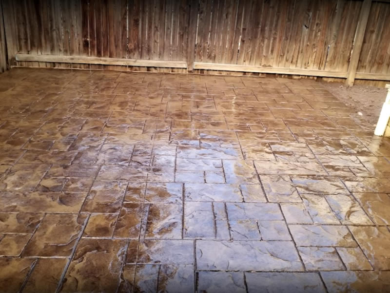 Stamped concrete patio