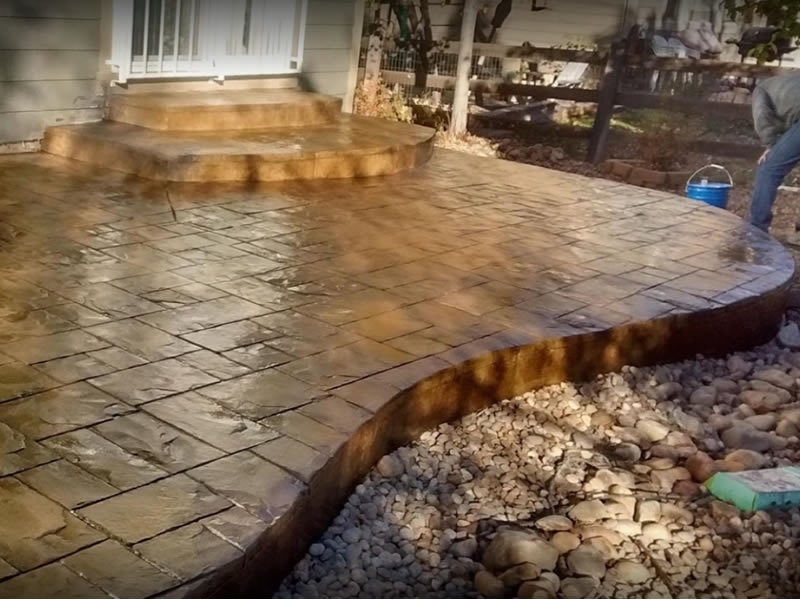 Styled stamped concrete patio