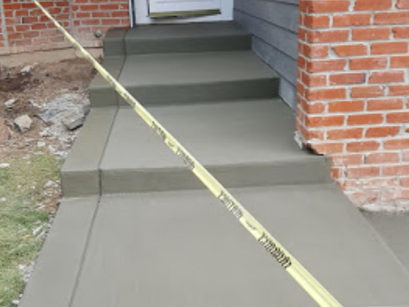 Series of concrete landings creating a stairway