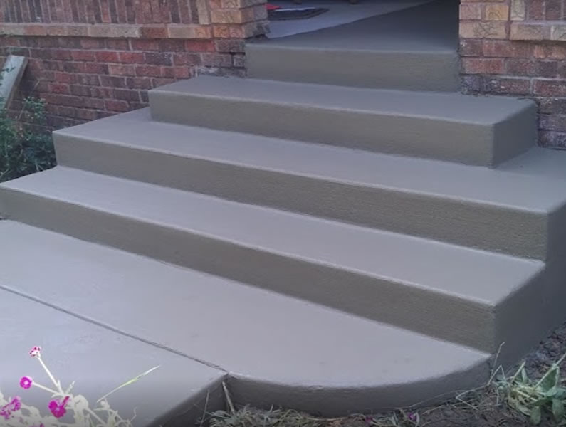 Custom shaped concrete stairs