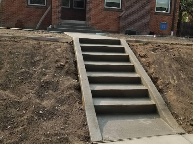 Replace concrete stairs to match home style